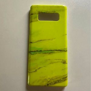 Samsung Galaxy Note 8 Burga hard shell case neon yellow green marble